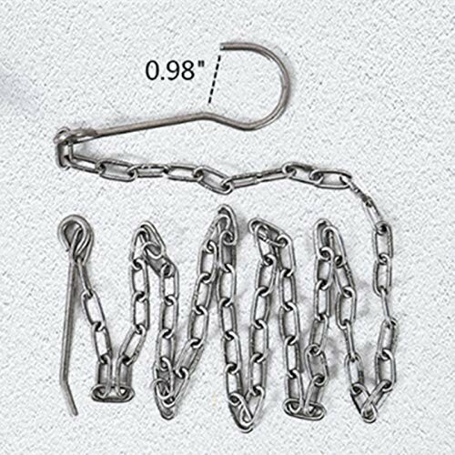 Metal chain with hooks on a textured surface