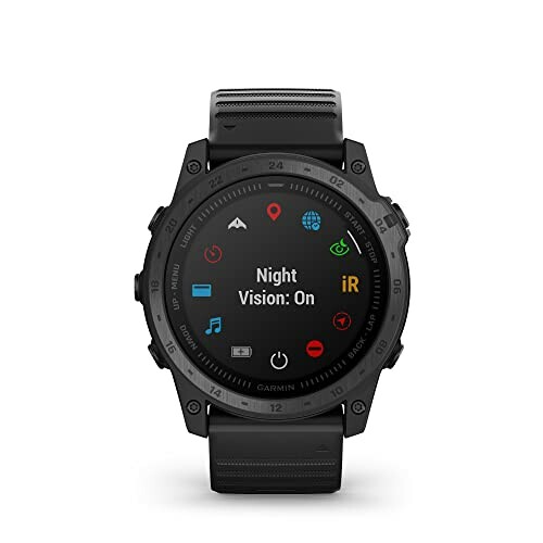 Smartwatch with night vision feature displayed on screen.