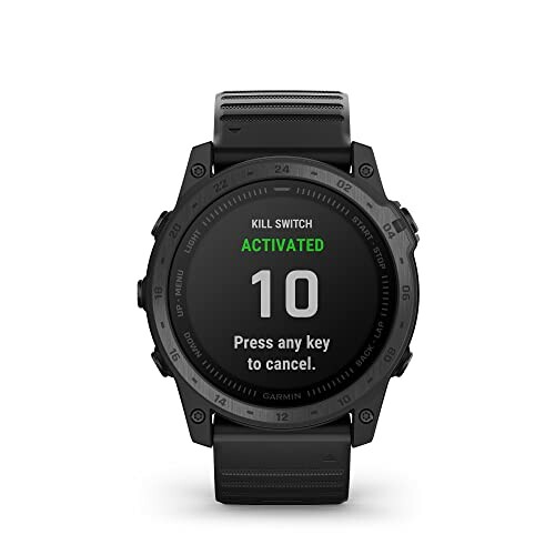 Smartwatch with kill switch activated message on screen.