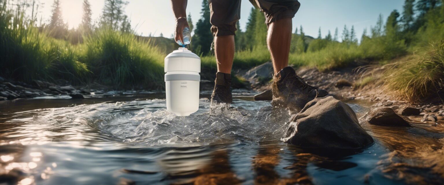 Water filter in use